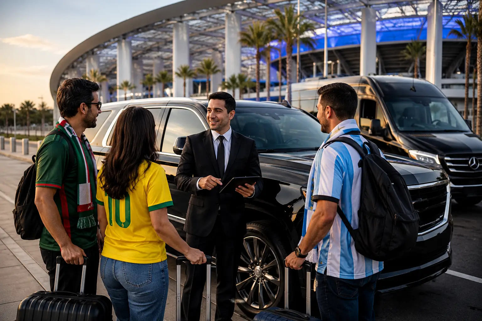 World Cup 2026 transportation support near SoFi Stadium with private chauffeur and luxury vehicles
